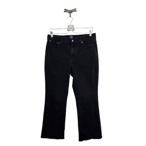 J. Crew Mid Rise Flare Crop Black Jean In All Day Stretch 31